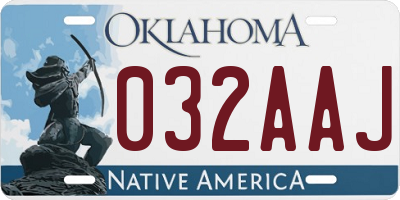 OK license plate 032AAJ