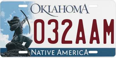 OK license plate 032AAM