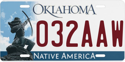 OK license plate 032AAW