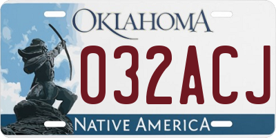 OK license plate 032ACJ