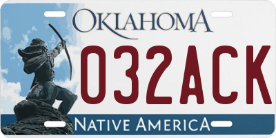 OK license plate 032ACK