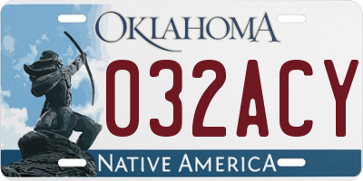 OK license plate 032ACY