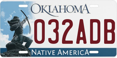 OK license plate 032ADB