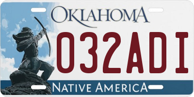OK license plate 032ADI