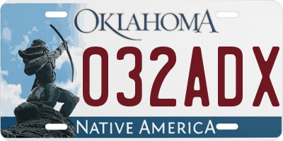 OK license plate 032ADX