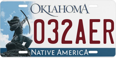 OK license plate 032AER