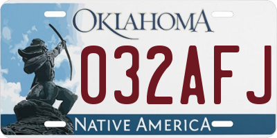 OK license plate 032AFJ