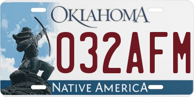 OK license plate 032AFM