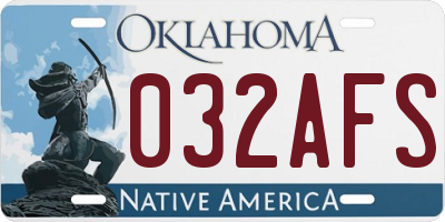 OK license plate 032AFS