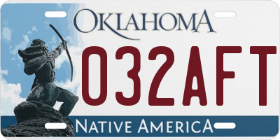 OK license plate 032AFT