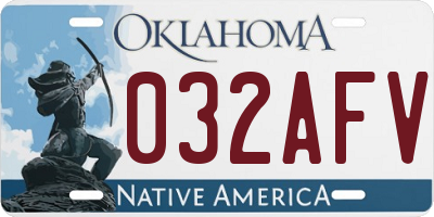 OK license plate 032AFV