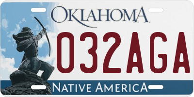 OK license plate 032AGA