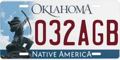 OK license plate 032AGB