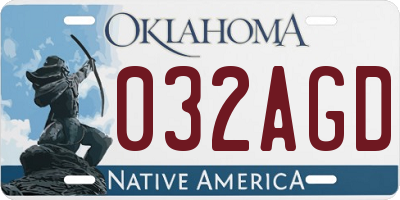OK license plate 032AGD