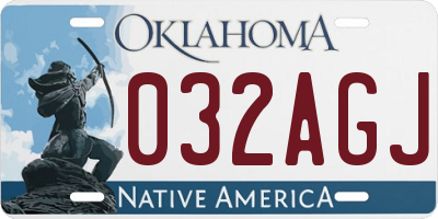 OK license plate 032AGJ