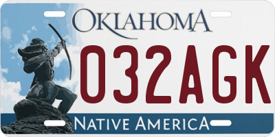OK license plate 032AGK