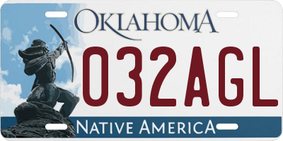OK license plate 032AGL