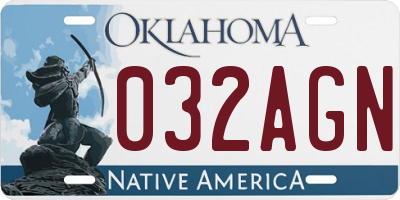 OK license plate 032AGN