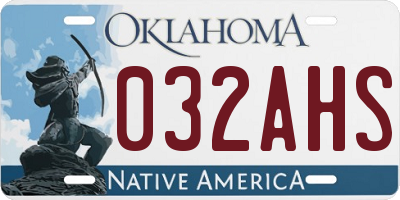 OK license plate 032AHS