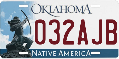 OK license plate 032AJB