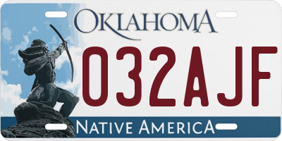 OK license plate 032AJF