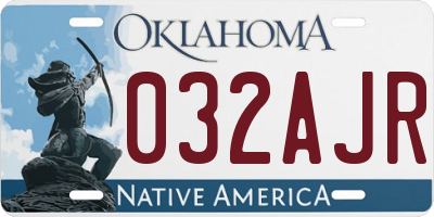 OK license plate 032AJR
