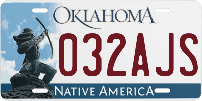 OK license plate 032AJS