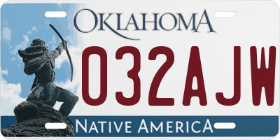 OK license plate 032AJW