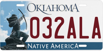 OK license plate 032ALA