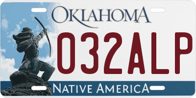 OK license plate 032ALP