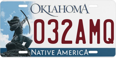 OK license plate 032AMQ