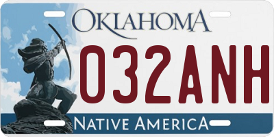 OK license plate 032ANH