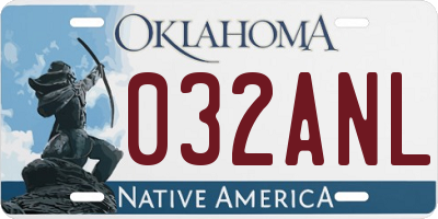 OK license plate 032ANL