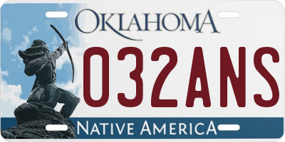 OK license plate 032ANS