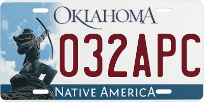 OK license plate 032APC