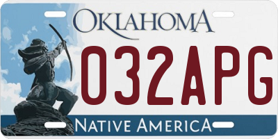 OK license plate 032APG