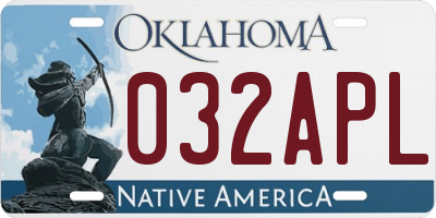 OK license plate 032APL