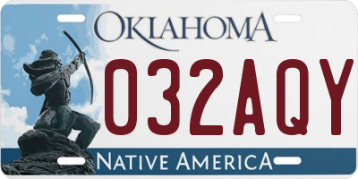OK license plate 032AQY