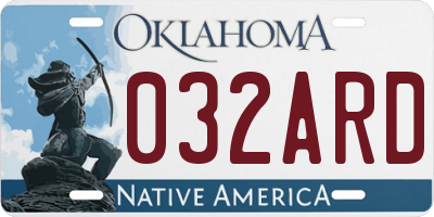OK license plate 032ARD