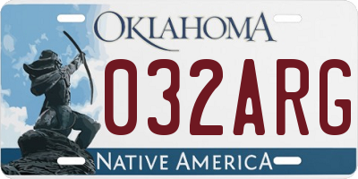 OK license plate 032ARG