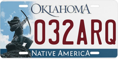 OK license plate 032ARQ