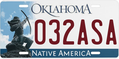 OK license plate 032ASA
