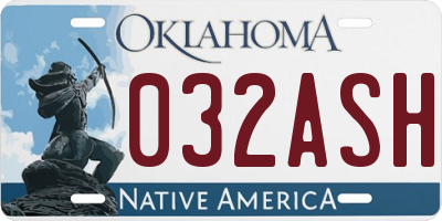 OK license plate 032ASH