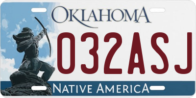 OK license plate 032ASJ