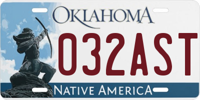 OK license plate 032AST