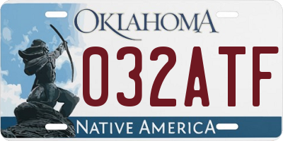 OK license plate 032ATF