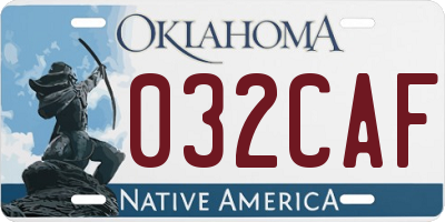 OK license plate 032CAF
