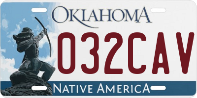 OK license plate 032CAV