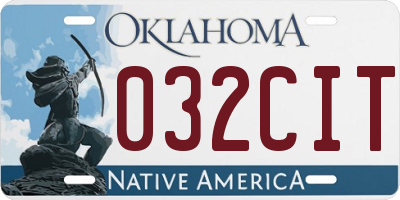 OK license plate 032CIT