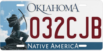 OK license plate 032CJB